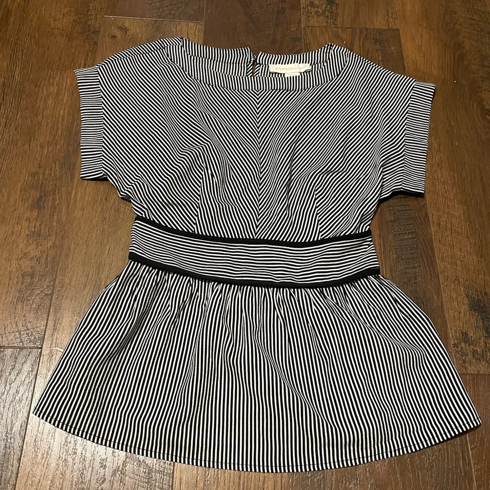 Black and white striped blouse